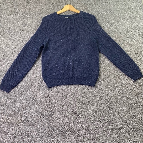 Autograph Other - Autograph Navy Crewneck Sweater Pullover Knit Speckled Ribbed Minimalist Men's S
